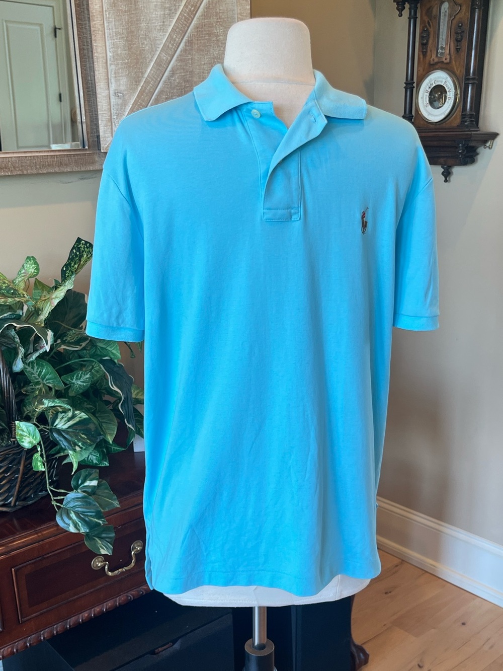 Ralph Lauren Men's Polo Shirt Pima SOFT Touch Light Blue